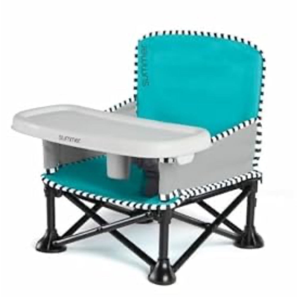 Toddler Travel “Eating” Booster Seat, Compact Folding Eating w/Removable Tray